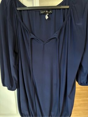 Star Vixen Navy Textured Blouse